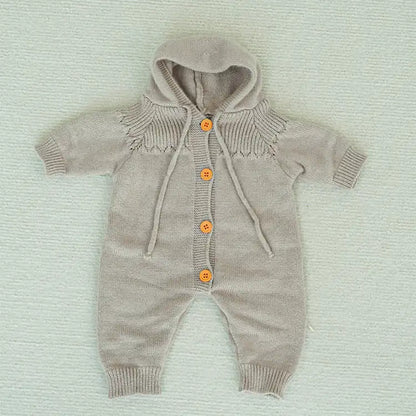 Wool Hooded Reborn Doll Jumpsuit