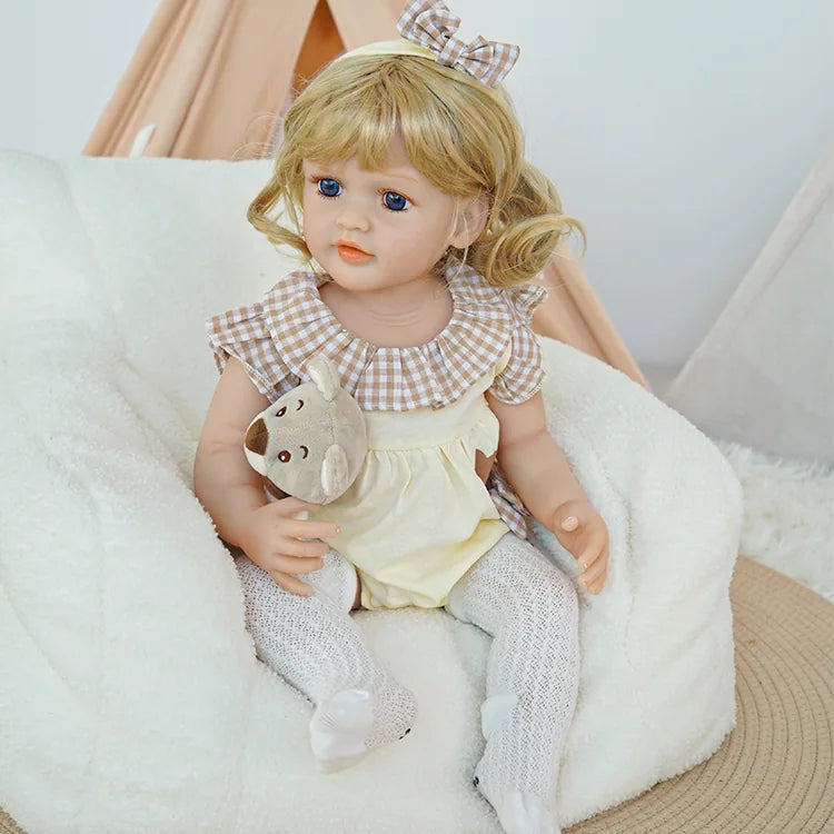 Chimidoll - reborn toddler doll- Delicate Lace Dress & Braids