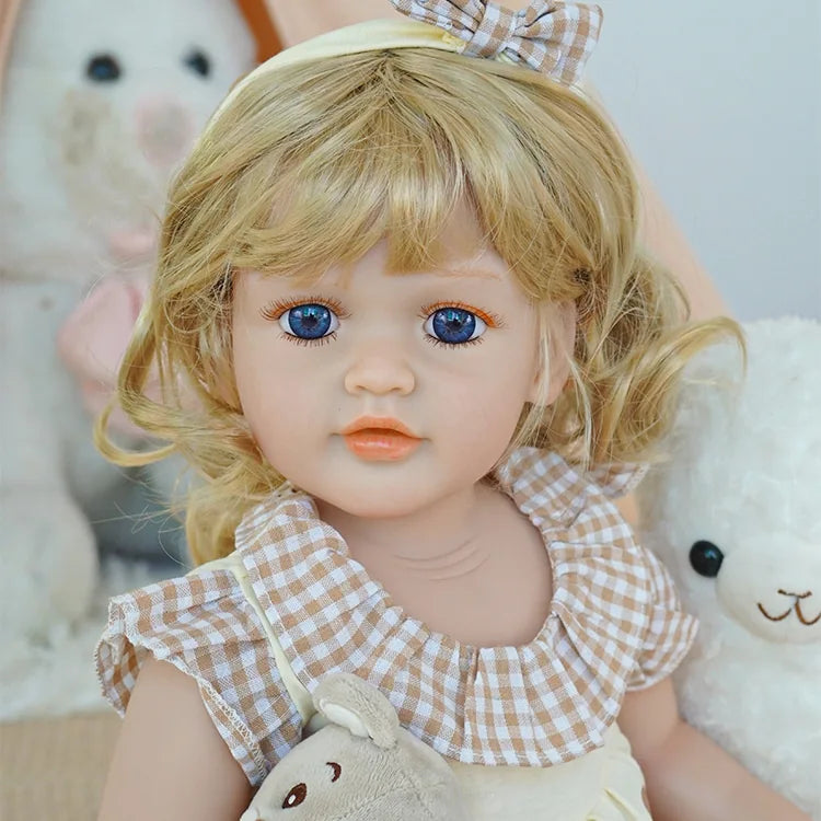Chimidoll - reborn toddler doll- Delicate Lace Dress & Braids