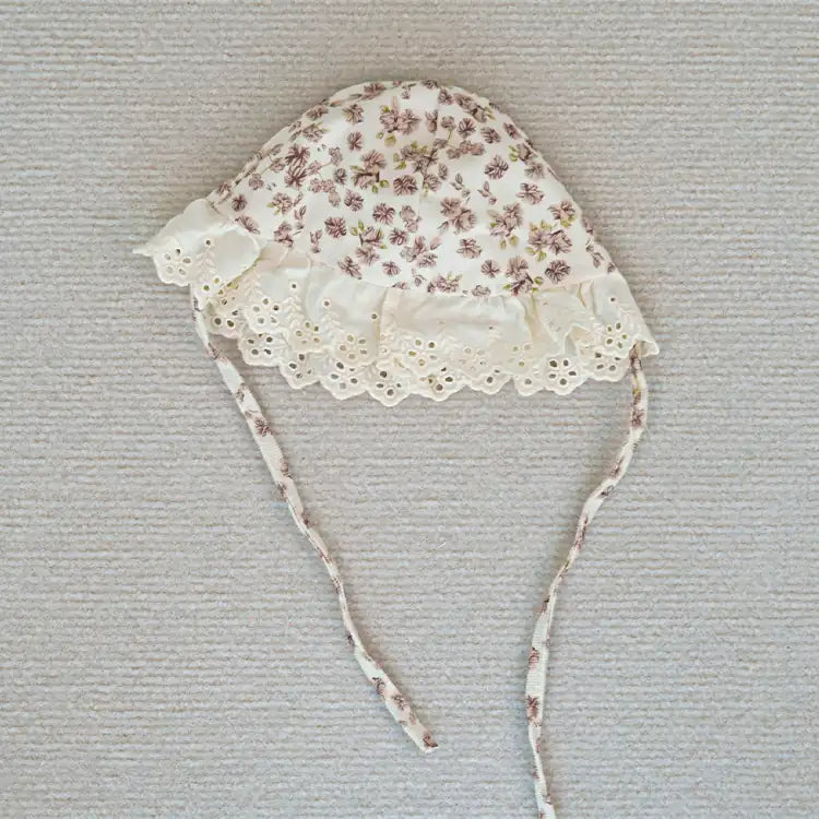 Matching floral bonnet hat for reborn doll
