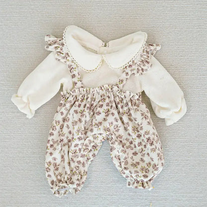 Floral onesie with ruffled collar for reborn doll
