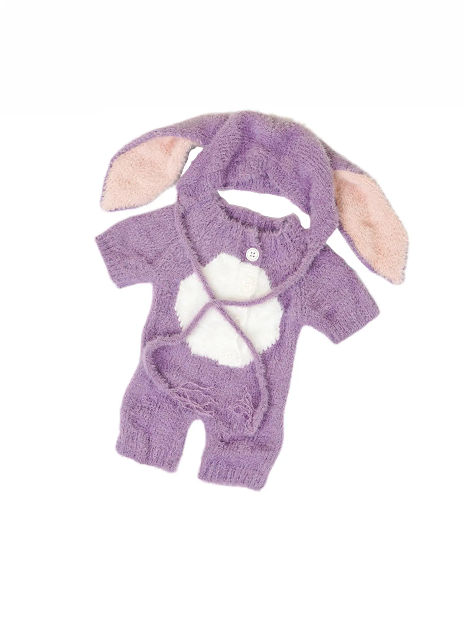 Purple Plush Reborn Doll Clothing